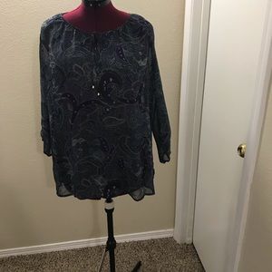 Sheer Dressy Tunic with Navy Tank